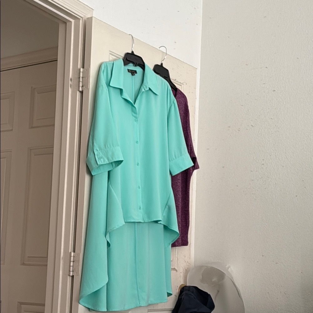 DG2 by Diane Gilman Aqua blouse